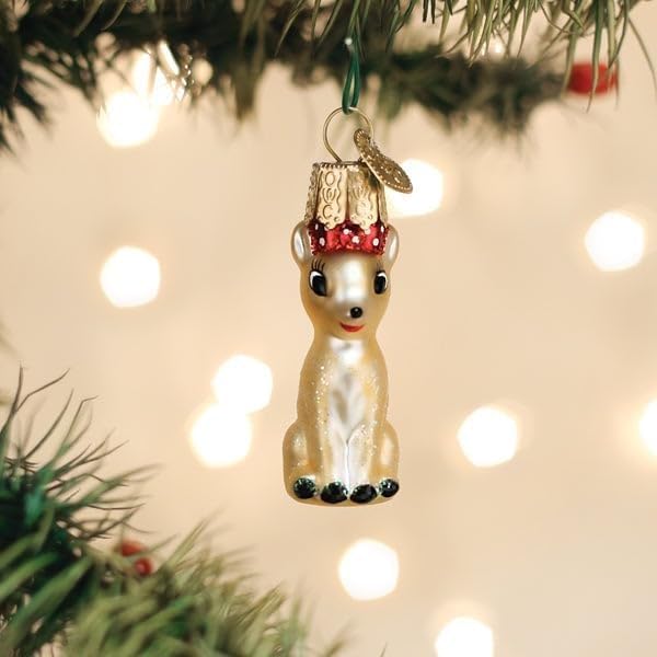 Old World Christmas Rudolph and Clarice Glass Blown Ornament for Christmas Tree, Handcrafted Holiday Decoration, Rudolph Collection