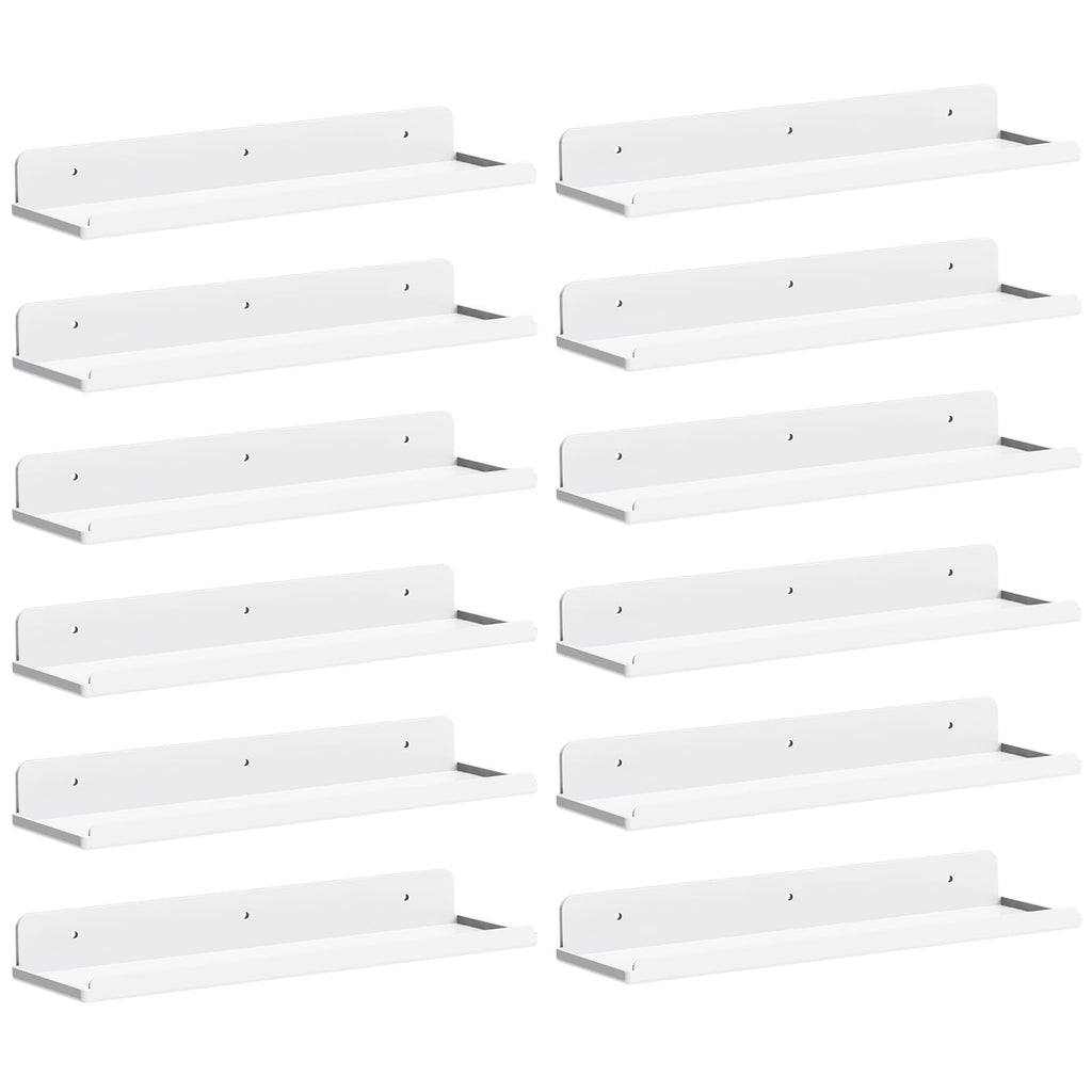 Lifewit Floating Shelves for Bathroom, Acrylic Display Shelf Wall Mounted for Makeup, Skincare, Nail Polish, Book, 14" Perfume Organizer for Bedroom, Living Room, Nursery, Home Decor, Clear, 4 Pack