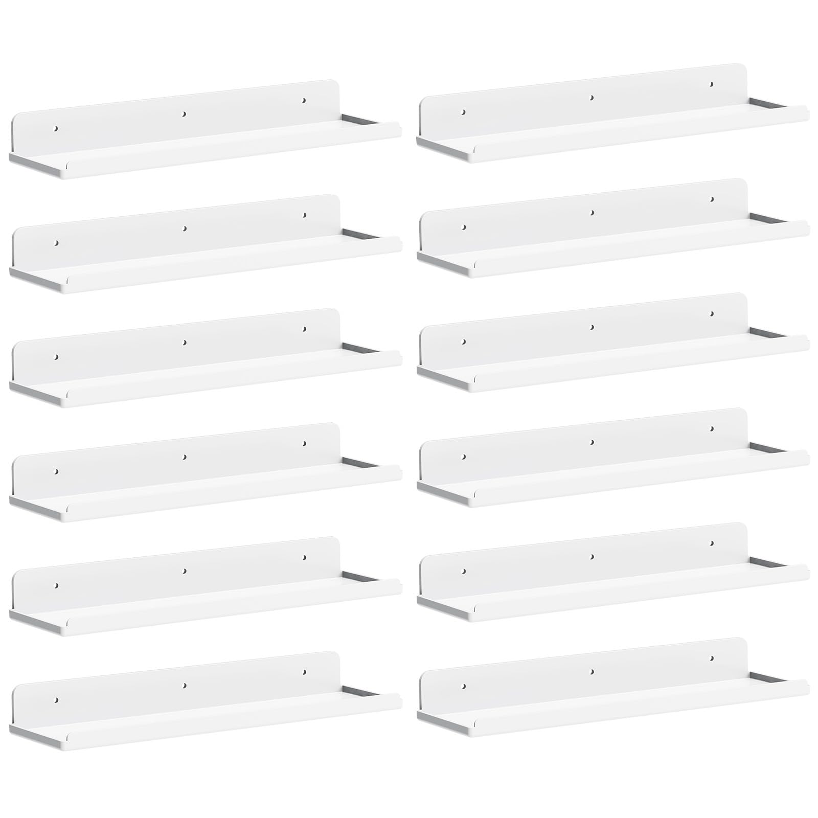 Lifewit Floating Shelves for Bathroom, Acrylic Display Shelf Wall Mounted for Makeup, Skincare, Nail Polish, Book, 14" Perfume Organizer for Bedroom, Living Room, Nursery, Home Decor, Clear, 4 Pack