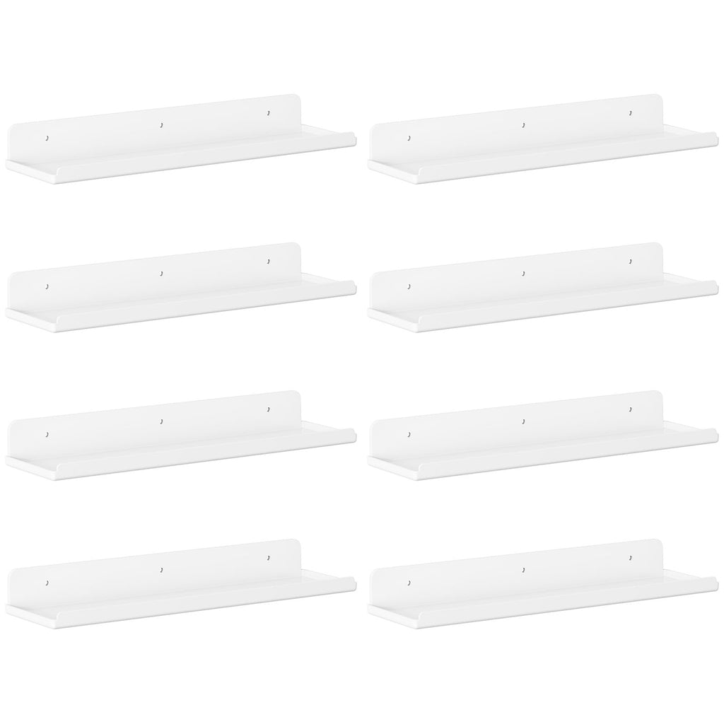 Lifewit Floating Shelves for Bathroom, Acrylic Display Shelf Wall Mounted for Makeup, Skincare, Nail Polish, Book, 14" Perfume Organizer for Bedroom, Living Room, Nursery, Home Decor, Clear, 4 Pack