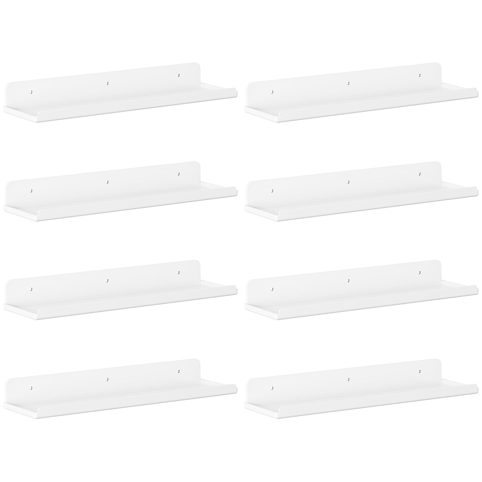 Lifewit Floating Shelves for Bathroom, Acrylic Display Shelf Wall Mounted for Makeup, Skincare, Nail Polish, Book, 14" Perfume Organizer for Bedroom, Living Room, Nursery, Home Decor, Clear, 4 Pack