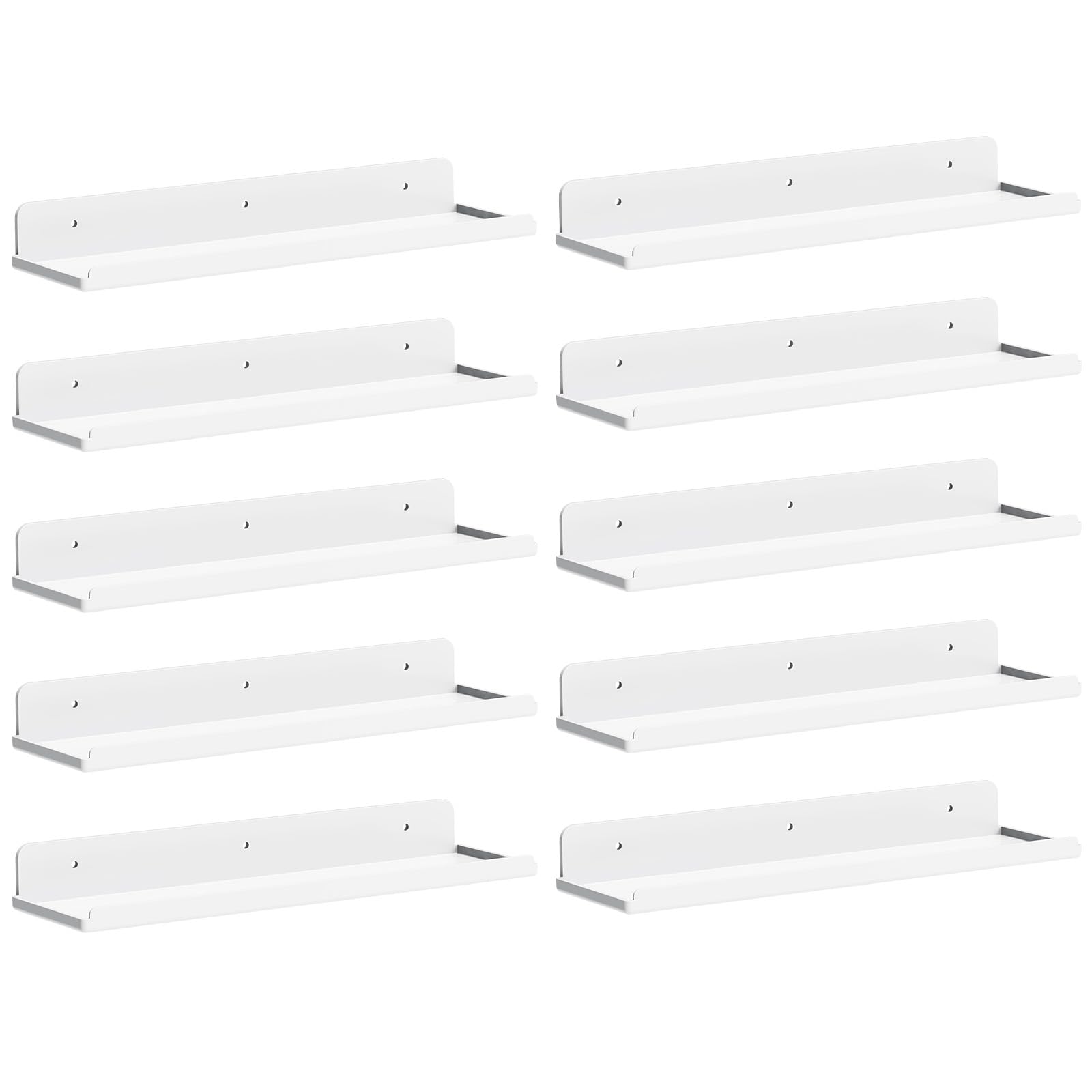 Lifewit Floating Shelves for Bathroom, Acrylic Display Shelf Wall Mounted for Makeup, Skincare, Nail Polish, Book, 14" Perfume Organizer for Bedroom, Living Room, Nursery, Home Decor, Clear, 4 Pack