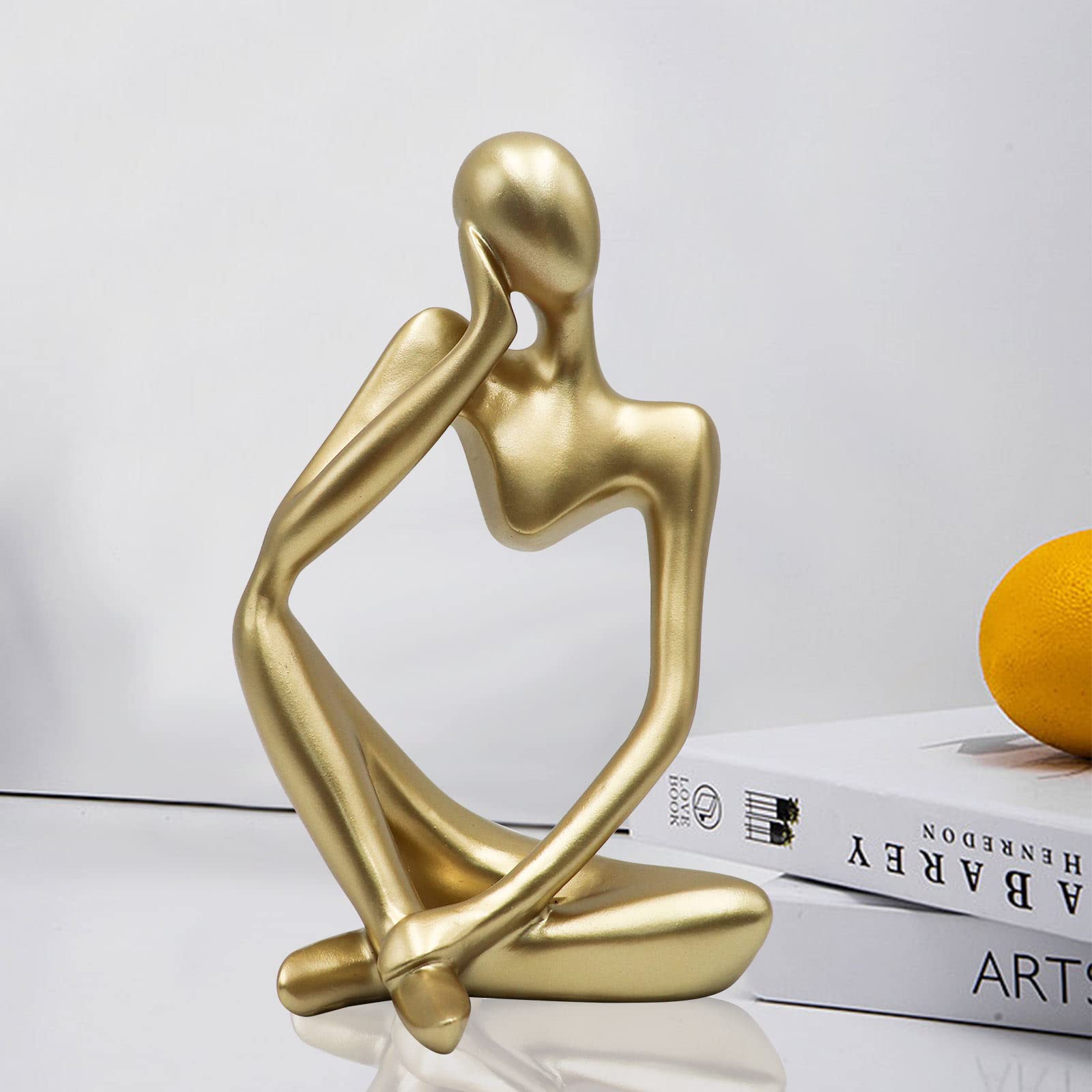 Thinker Statues And Sculptures, Sandstone Resin Thinker Statue Ornaments, Abstract Style Sculptures, Housewarming Gifts, Housewarming Decorations, Living Room Dining Desk Decorations (Right, Small)