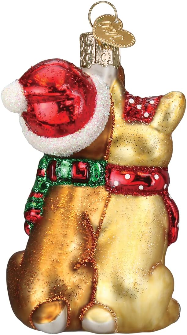 Old World Christmas Rudolph and Clarice Glass Blown Ornament for Christmas Tree, Handcrafted Holiday Decoration, Rudolph Collection