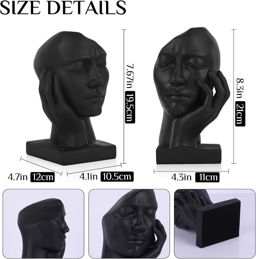 Unique Bookends for Shelves,Philosopher Book Ends Thinker Statue, Heavy Duty Book Shelves Decor, Modern Creative Office Company Bookends Ornament Decorations