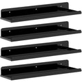Lifewit Floating Shelves for Bathroom, Acrylic Display Shelf Wall Mounted for Makeup, Skincare, Nail Polish, Book, 14" Perfume Organizer for Bedroom, Living Room, Nursery, Home Decor, Clear, 4 Pack