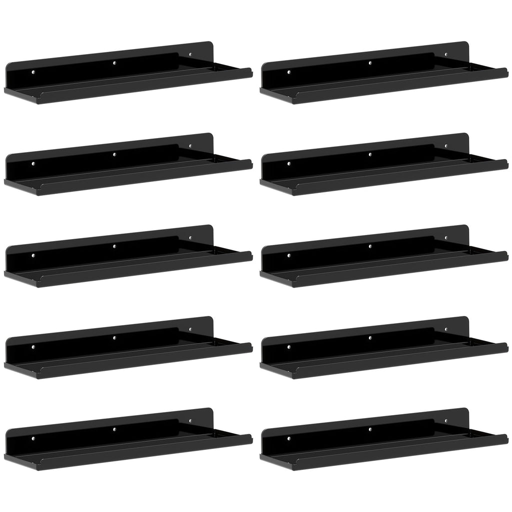 Lifewit Floating Shelves for Bathroom, Acrylic Display Shelf Wall Mounted for Makeup, Skincare, Nail Polish, Book, 14" Perfume Organizer for Bedroom, Living Room, Nursery, Home Decor, Clear, 4 Pack