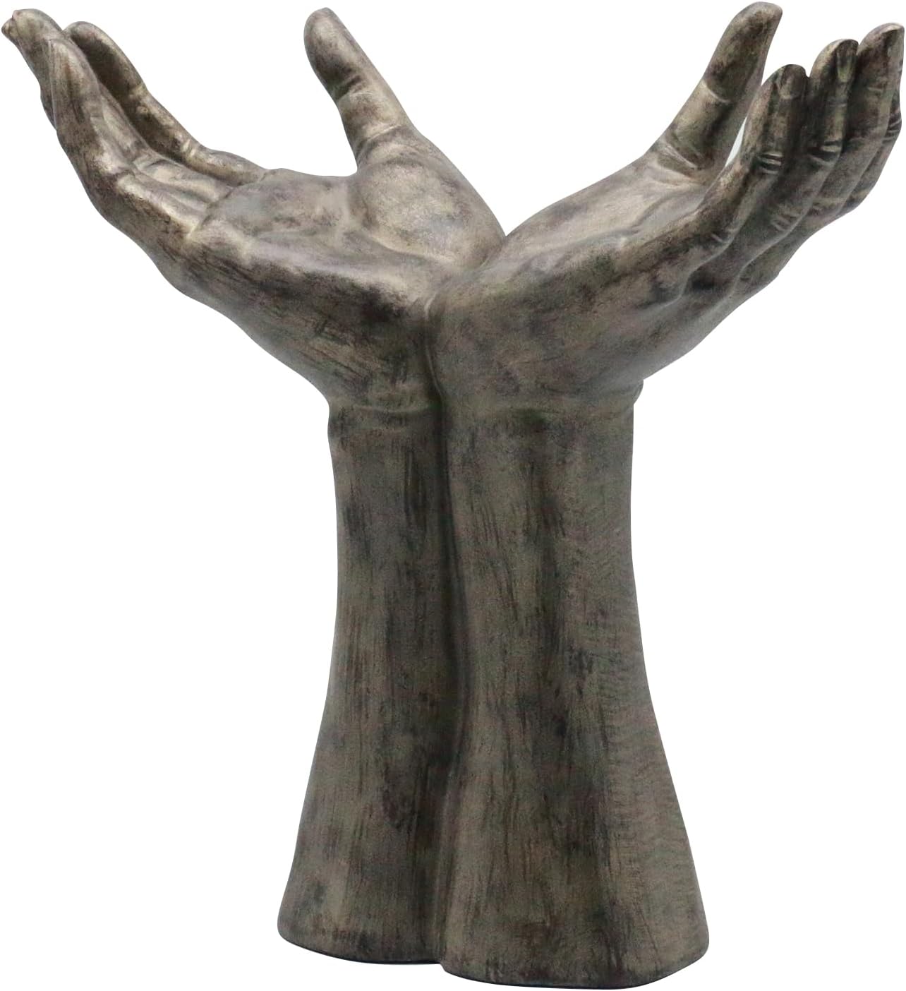 Lukitas Offering Hands Sculpture, Uplifted Hands Statue, Creative Jewelry Holder Stand for Rings Bracelets Necklaces, Unique Artistic Ornament, Resin L13''