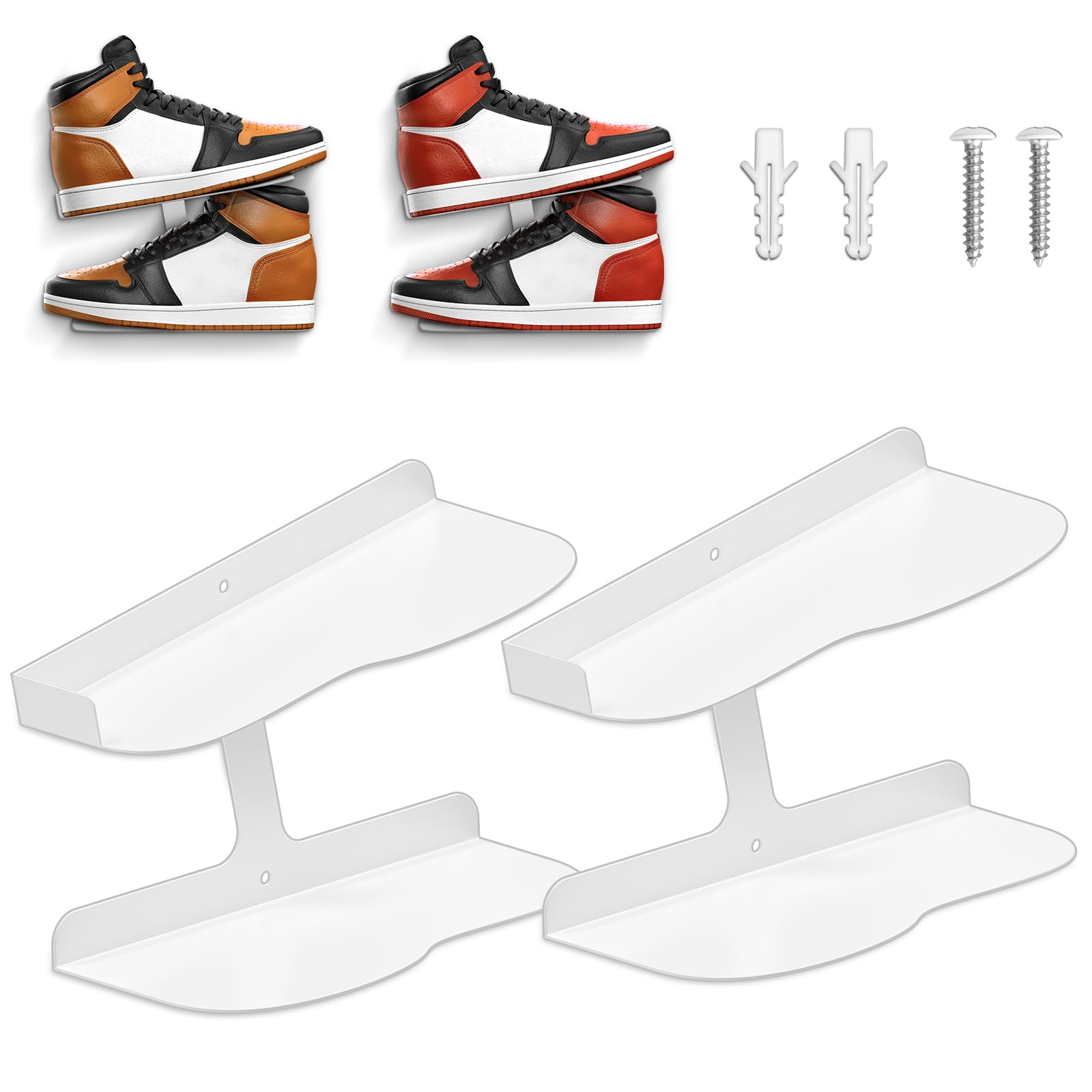 Wall-Mount Floating Shoe Shelves, Sturdy Levitating Sneaker Rack for Showcasing Shoe Collections