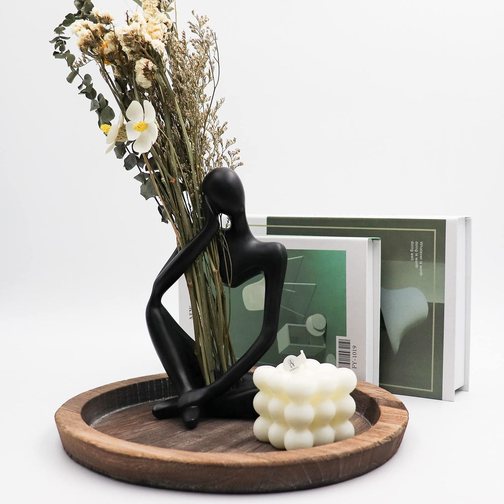 Thinker Statues And Sculptures, Sandstone Resin Thinker Statue Ornaments, Abstract Style Sculptures, Housewarming Gifts, Housewarming Decorations, Living Room Dining Desk Decorations (Right, Small)