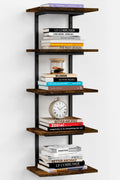 Harwaya White 5 Tier Wall Shelf Unit for Shoes Display, Lack Wall Bookshelf for Bedroom, Vertical Tiered Floating Book Shelves for Office Living Room Bathroom Vanity Kitchen Closet Purses Bags