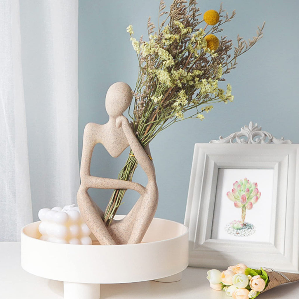 Thinker Statues And Sculptures, Sandstone Resin Thinker Statue Ornaments, Abstract Style Sculptures, Housewarming Gifts, Housewarming Decorations, Living Room Dining Desk Decorations (Right, Small)