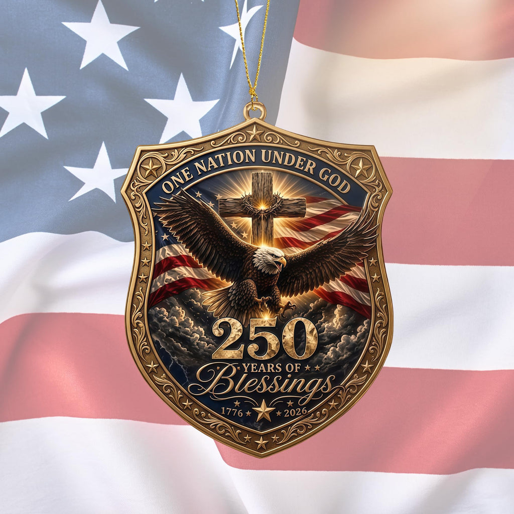 Patriotic Decorations 250 Anniversary USA Ornament - Statue of Liberty Bell, 4th of July Independence Day Tree Decor, 1776-2026 Commemorative Gift, Liberty Bell Flat Acrylic for Proud Veterans