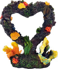 Heart Shaped Resin Coral Aquarium Ornament, Freshwater Saltwater Fish Tank Hideout for Small Fish Shrimp Aquascaping