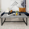 Farmhouse Coffee Table Rectangular Center Table for Living Room Table Wooden Tabletop with Metal Frame,Mid Century Modern Design,Easy Assembly,Wood Coffee Table,Grey